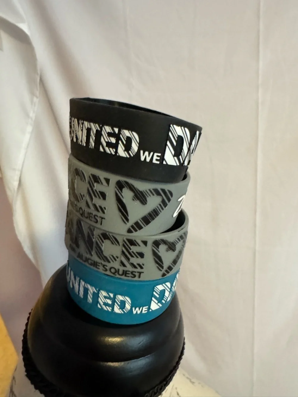 Zumba Silicone Wristband bundle Gray Blue Black